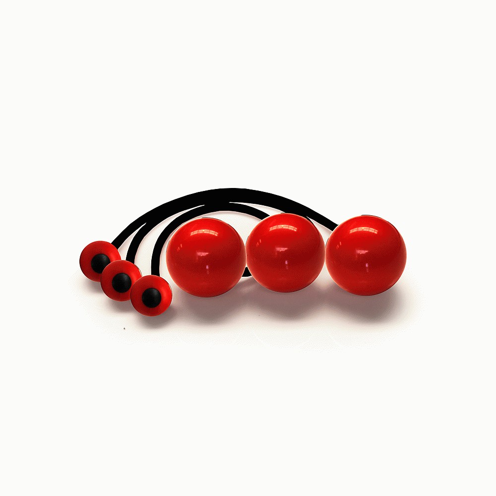 Set of 3 contact poi 72mm 56cm Red