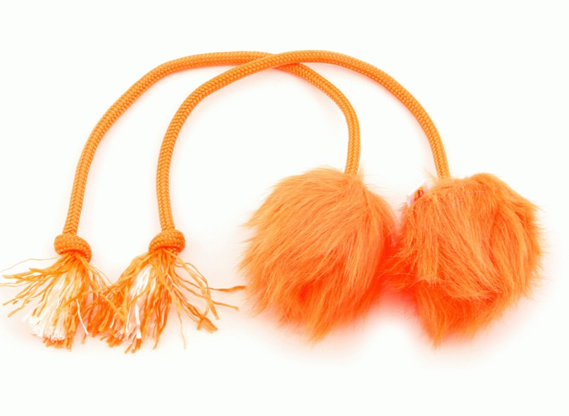 Fluffy tui poi - practice poi set - orange