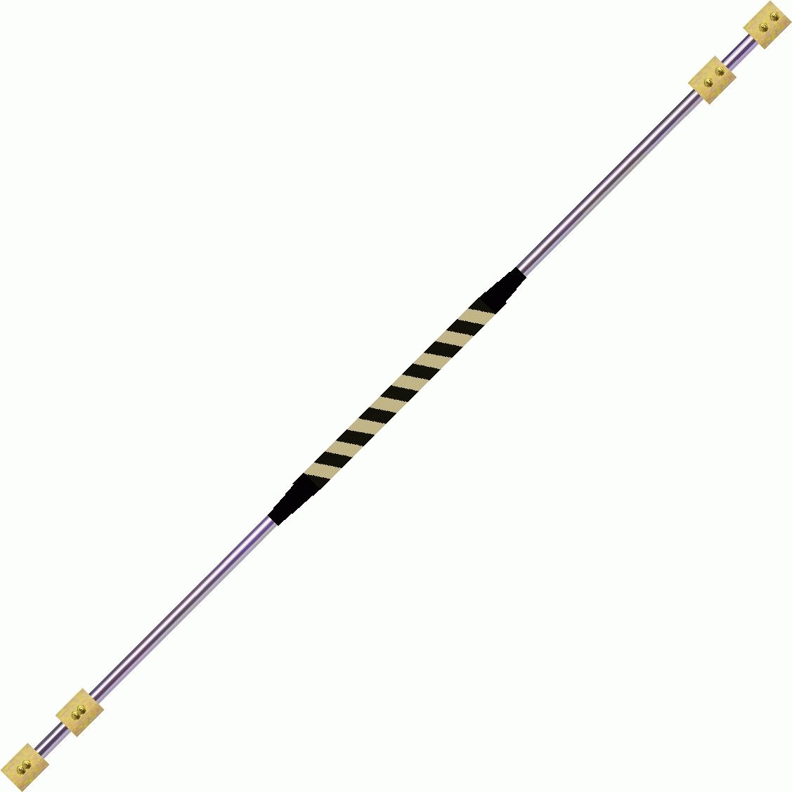 Contact Fire Staff  140cm  Double 50mm     Black White 