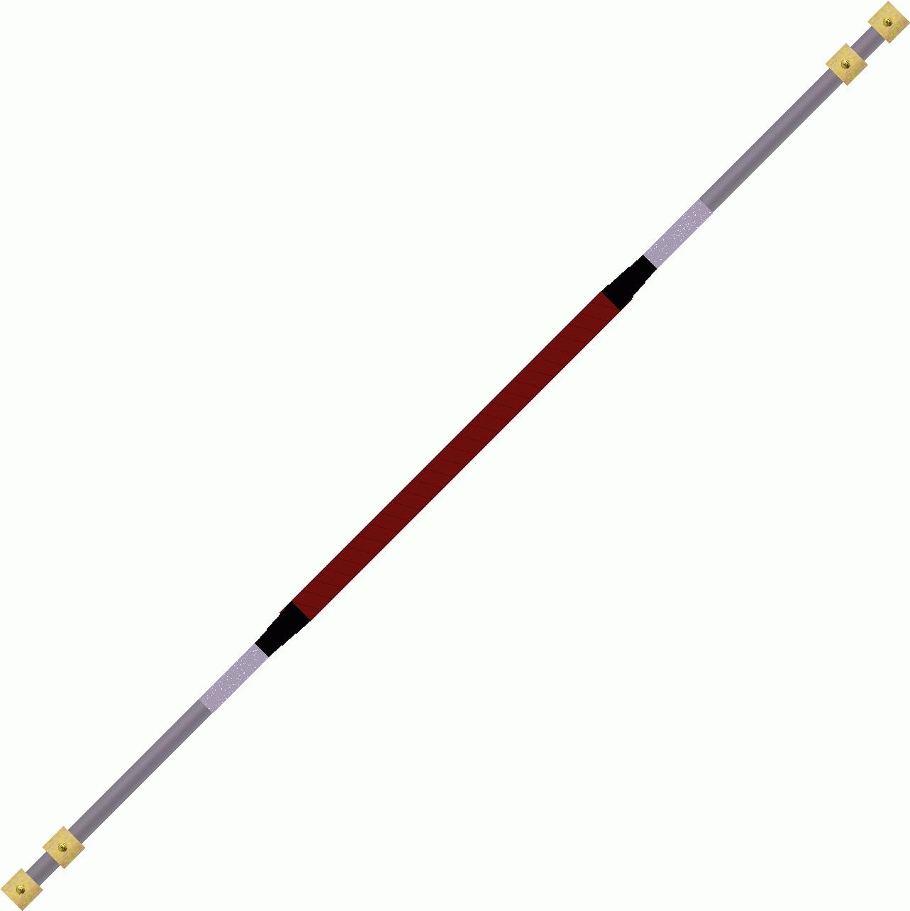 Contact Fire Staff  160cm  Double 38mm    60cm Red    