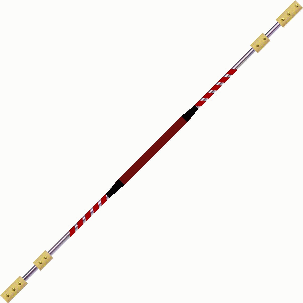 Contact Fire Staff  150cm  Double 100mm 65mm     Red   