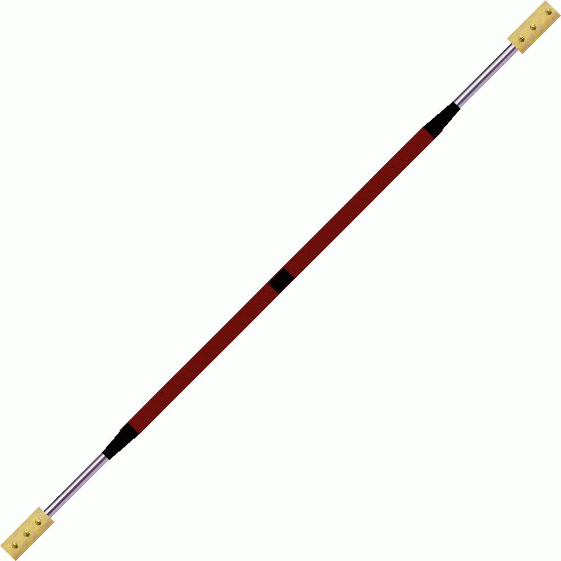 Contact Fire Staff  140cm  100mm Kevlar   80cm Red 