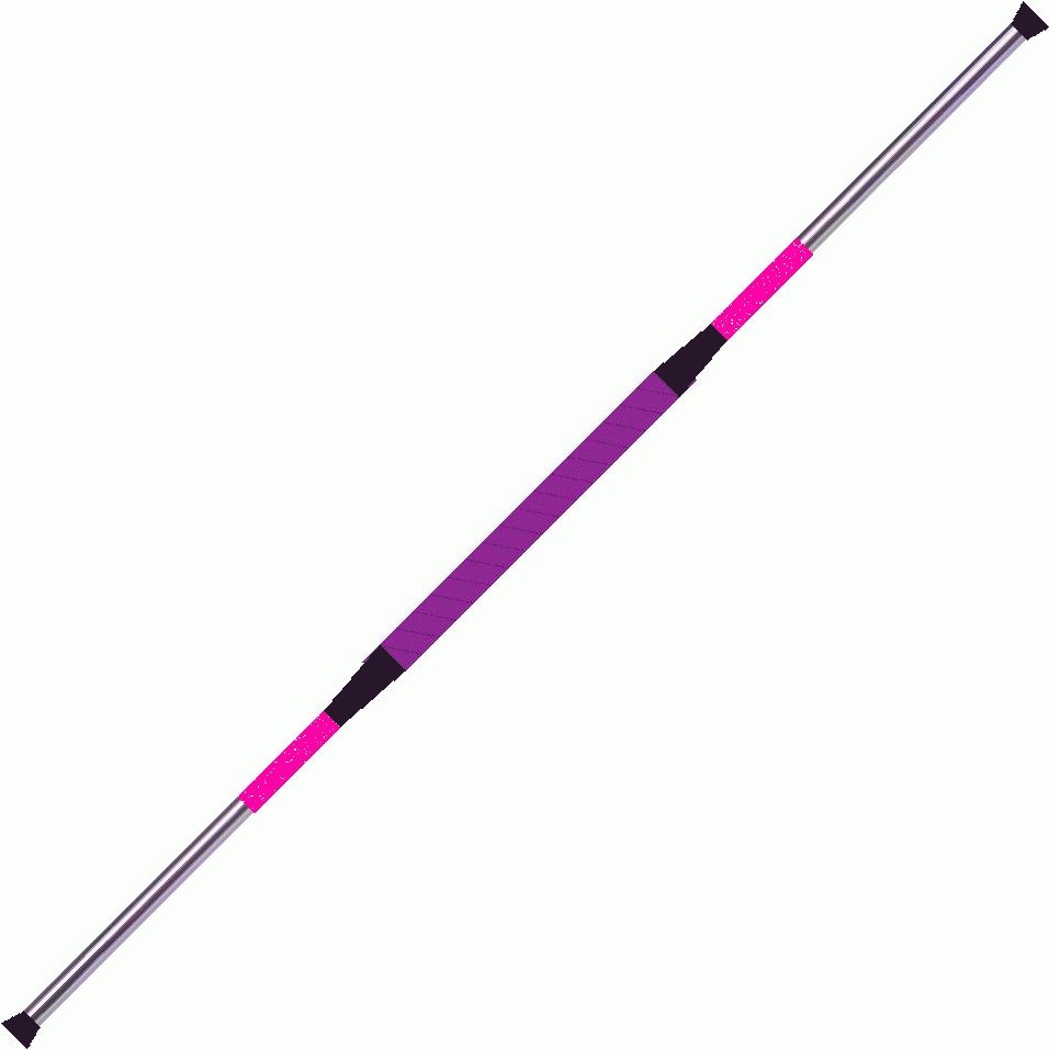Practice Staff Chrome 115cm      Purple Grip Pink  