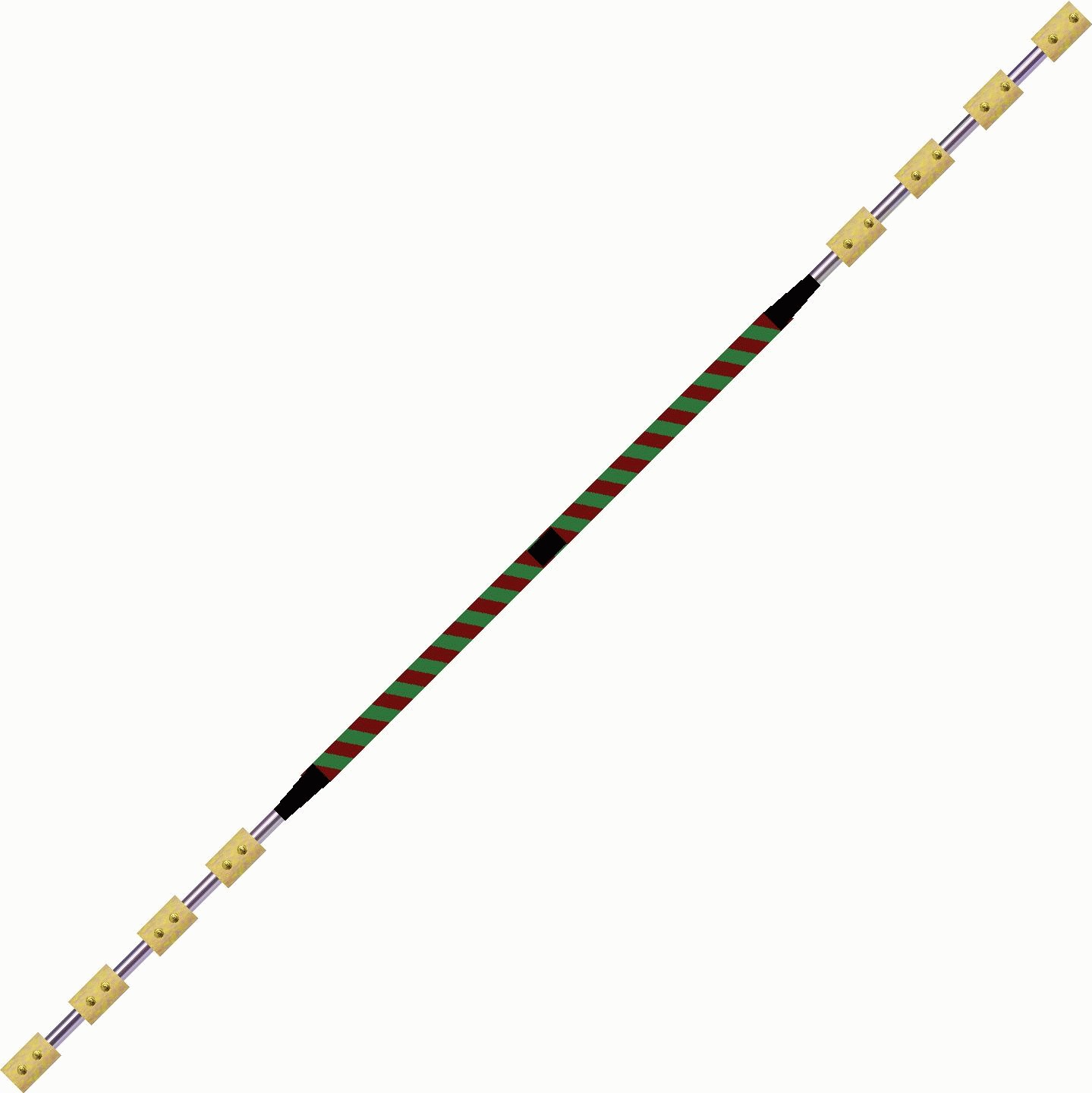 Contact Fire Staff  180cm  4 x 65mm    80cm Red Green 