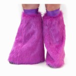 Fluffy leg warmers. One size fits all. Purple