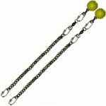Poi Chain Black Oval 35cm with Yellow Ball Handle 48cm