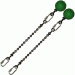 Poi Chain Ball 8mm 15cm with Green Handle 24cm